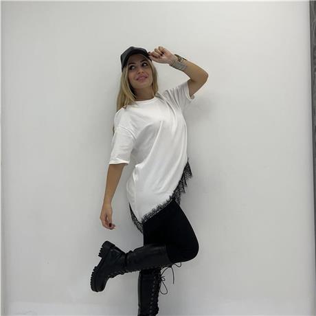 Maglia in cotone con pizzo FLEX